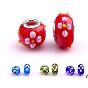 Newest Fashion Loose Beads With Flower Inside Murano Glass Charm Bead For Colorful Bracelet