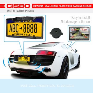 Night Vision Reverse Camera Video Parking Sensors With USA License Plate Frame