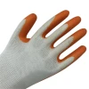 NMSHIELD  white polyester coated orange latex glove