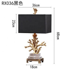 nordic modern hotel bedroom bedside table lamp decorate resin USB Lighting coral table lamp