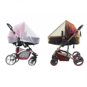 Nylon Full and Half Cover Portable Baby Stroller Mosquito Net with White Blue Pink Colors