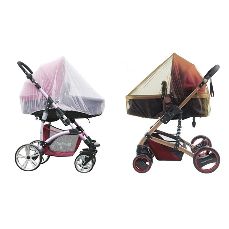 Nylon Full and Half Cover Portable Baby Stroller Mosquito Net with White Blue Pink Colors