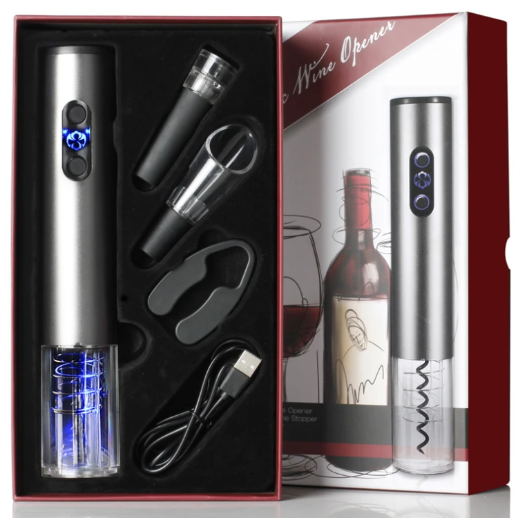 ODM/OEM Rechargeable Electric Wine Opener, Automatic Corkscrew Set Contains Foil Cutter, Vacuum Stopper And Wine Aerator Pourer