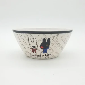 OEM design custom cheap melamine plastic kids bowls popcorn bowl with cartoon animal pattern printing