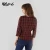 Import OEM High Quality V Neck Classic Grid Shirt Elegant Plaid Blouse Top from China