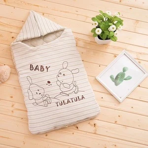 Organic cotton winter newborn sack double zipper design lovely baby sleeping bag