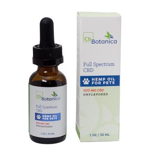 Organic hemp oil for dogs and cats cbd oil for animals anti-anxiety 500mg oil Unflavored 1pk 30ML hemp products
