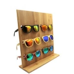 Original Bamboo Wood Glasses Display Shelf Fashion Sunglasses Racks For 6 Glasses Removable Counter Shop Display Stand