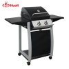 Outdoor courtyard party black powder coated 2 burners free standing cabinet liquid propane gas weber bbq grill barbeque