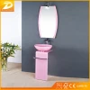 Pink Glass Bowl Glass Sanitary Ware With Towel Bar