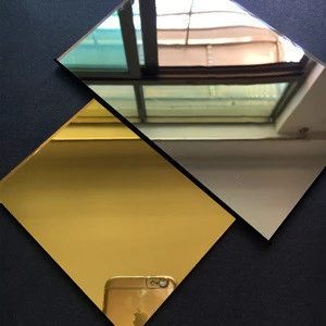 Plastic Mirror Acrylic Square Gold Mirrors 400x300x3mm Home Hotel Wedding Decor PMMA Wall Sticker One Way Mirror