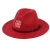 Import Polyester Cotton Black Red Wide Brim Fedora Hat for Festival felt top hats for party from China