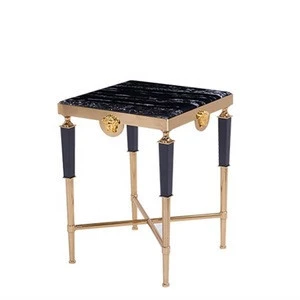 Popular Luxury Gold metal glass marble Side Table