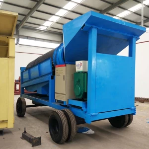 Popular use mobile alluvial gold recovery rotary separation trommel screen machine