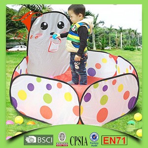 Portable Cute Hexagon Foldable Dot-net With Basket Kids Pit Balls Pool Outdoor Indoor Playhut Tent Baby Toys