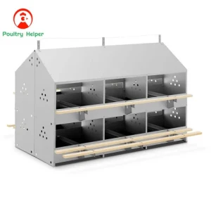 POULTRY HELPER laying nest of breeder chicken farm