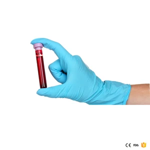 Powder Free Blue Disposable Nitrile Examination Gloves