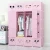 PP Plastic  DIY wardrobe and storage box with color pattern and cloth hanger