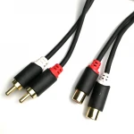 Premium True Gold Pins 2 RCA Male to 2 RCA Female Stereo Audio Extension Cable