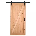 Pretty wood Modern Interior Solid Wooden Sliding Barn Door With Steel Hardware Set