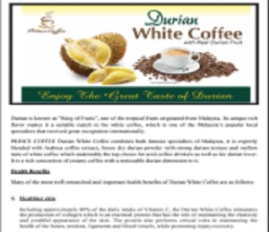Prince Durian White Coffee blended with Arabica Coffee extract