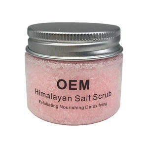 Private Label Natural Deep Cleansing Exfoliator Pink Himalayan Sea Salt Body Scrub