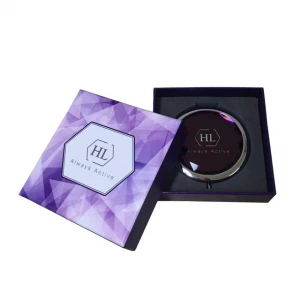 Promo promotional custom logo engraved color box crystal compact Makeup mirror