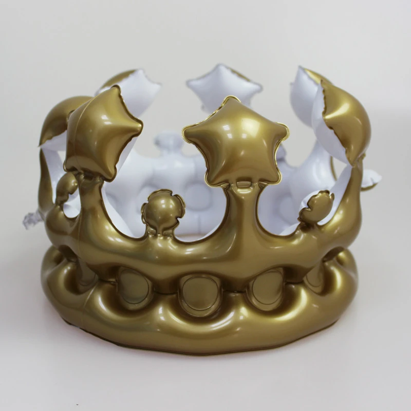 PVC decorative inflatable gold crown hat for birthday party