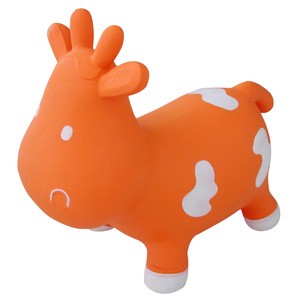 PVC inflatable jumping cow bouncing rocking animals toys for kids