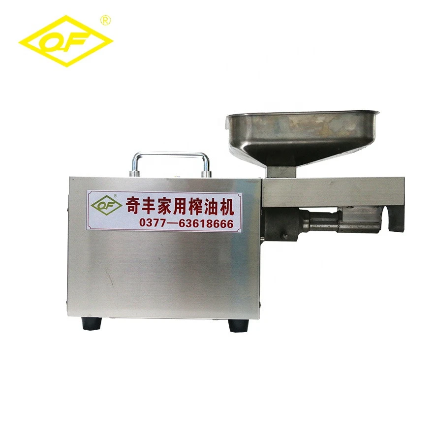 qifeng brand mini cold oil extraction machine 10kg/h stainless steel olive oil expeller in china