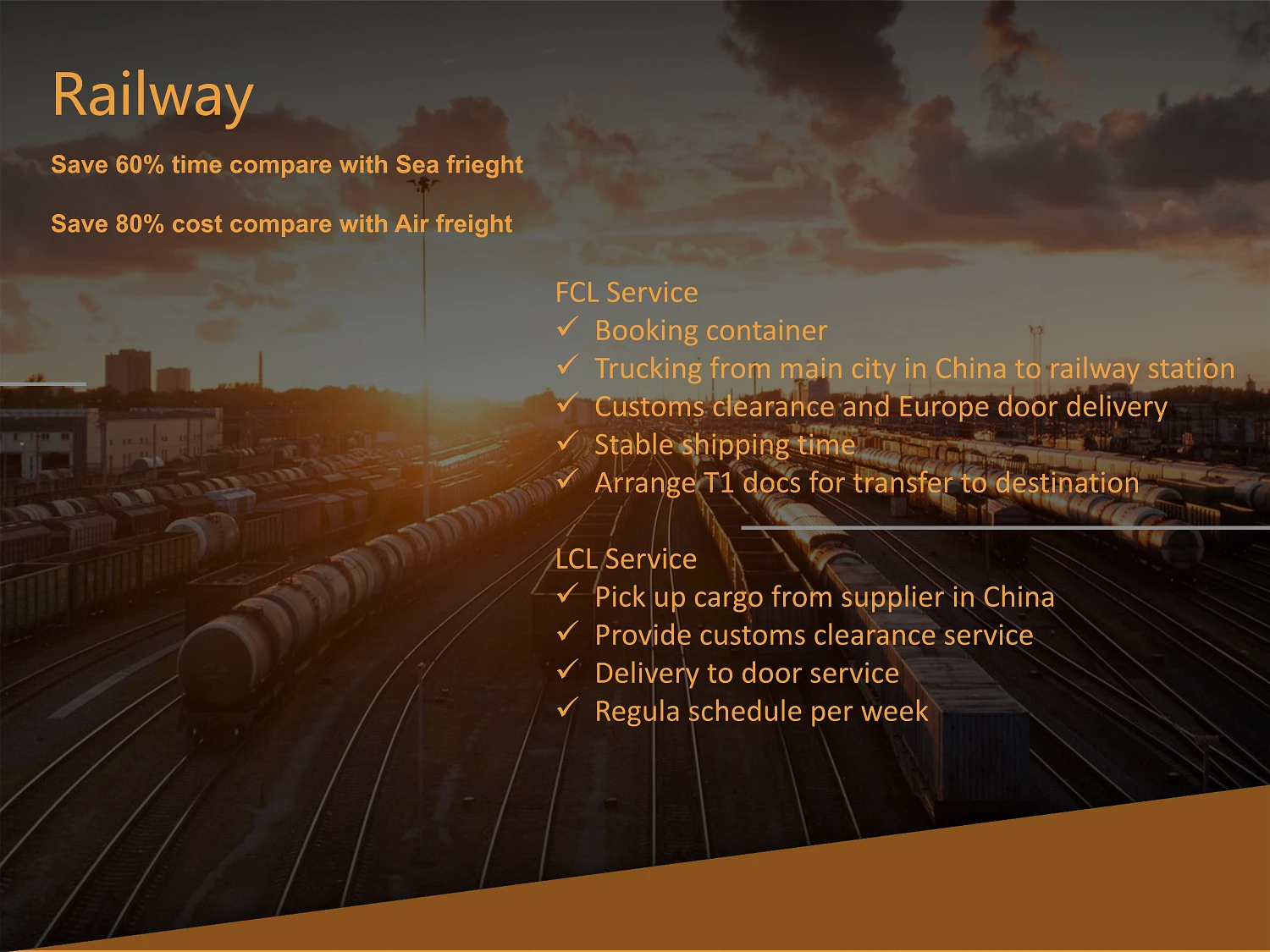 Railway Train Freight from China to EU France Germany Italy Poland Shipping Services