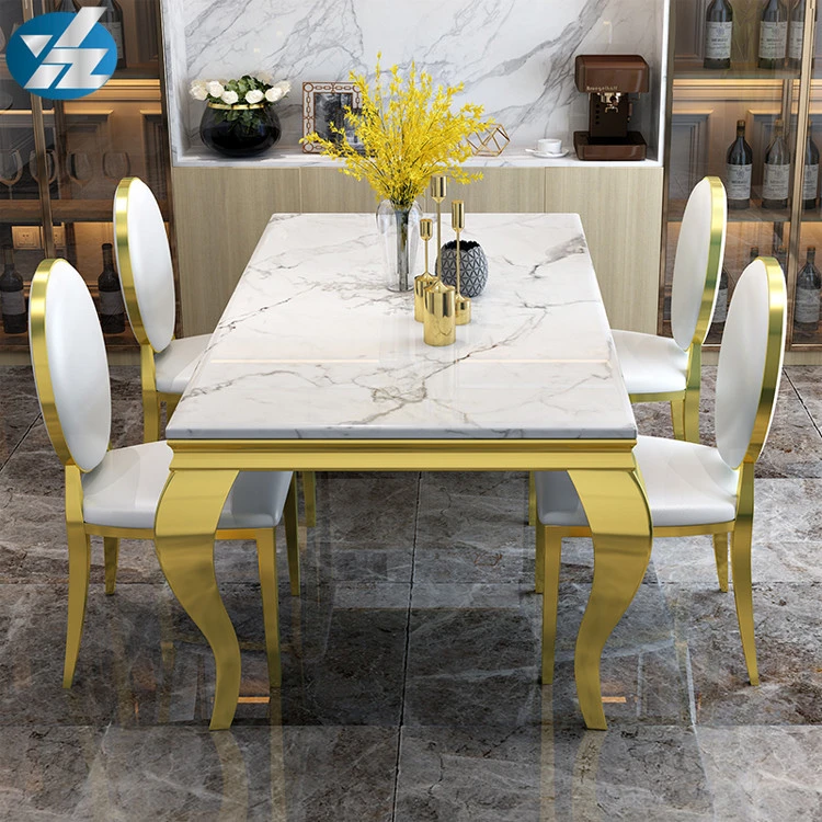 Rectangle Dining Table With 8 Chairs Marble Top