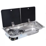Rectangular Two Burner 2.18KW 0.8MM Thickness Stainless Steel High Quality Gas Stove
