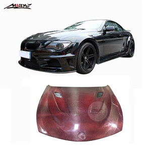 Red Carbon Fiber 6 Series E63 HOOD for BMW E64 Bonnet for BMW 6 Series body kits High Quality 2004-2009 Year
