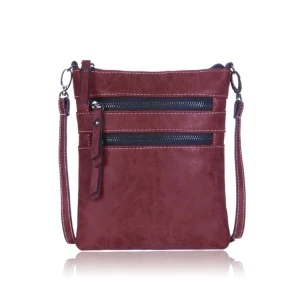 Red Vintage Women Messenger Bag Handbag Lady Fashion Single Shoulder Bag Soft Leather Multi-pocket Female Crossbody Bag