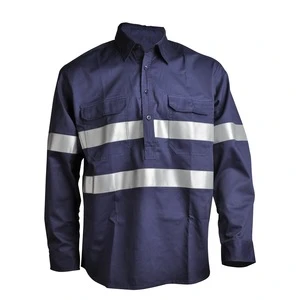 reflective tape FR cotton fireproof anti flame work shirt uniform clothing construction