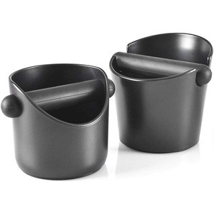 Removable Knock Bar and Non-Slip Base Shock-Absorbent Espresso Grounds Waste Bucket Container Coffee Knock Box