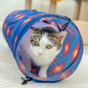 Rena Pet Colorful Small Animal Cat Crinkle Collapsible Kitty Foldable Tunnel with Ball Toy