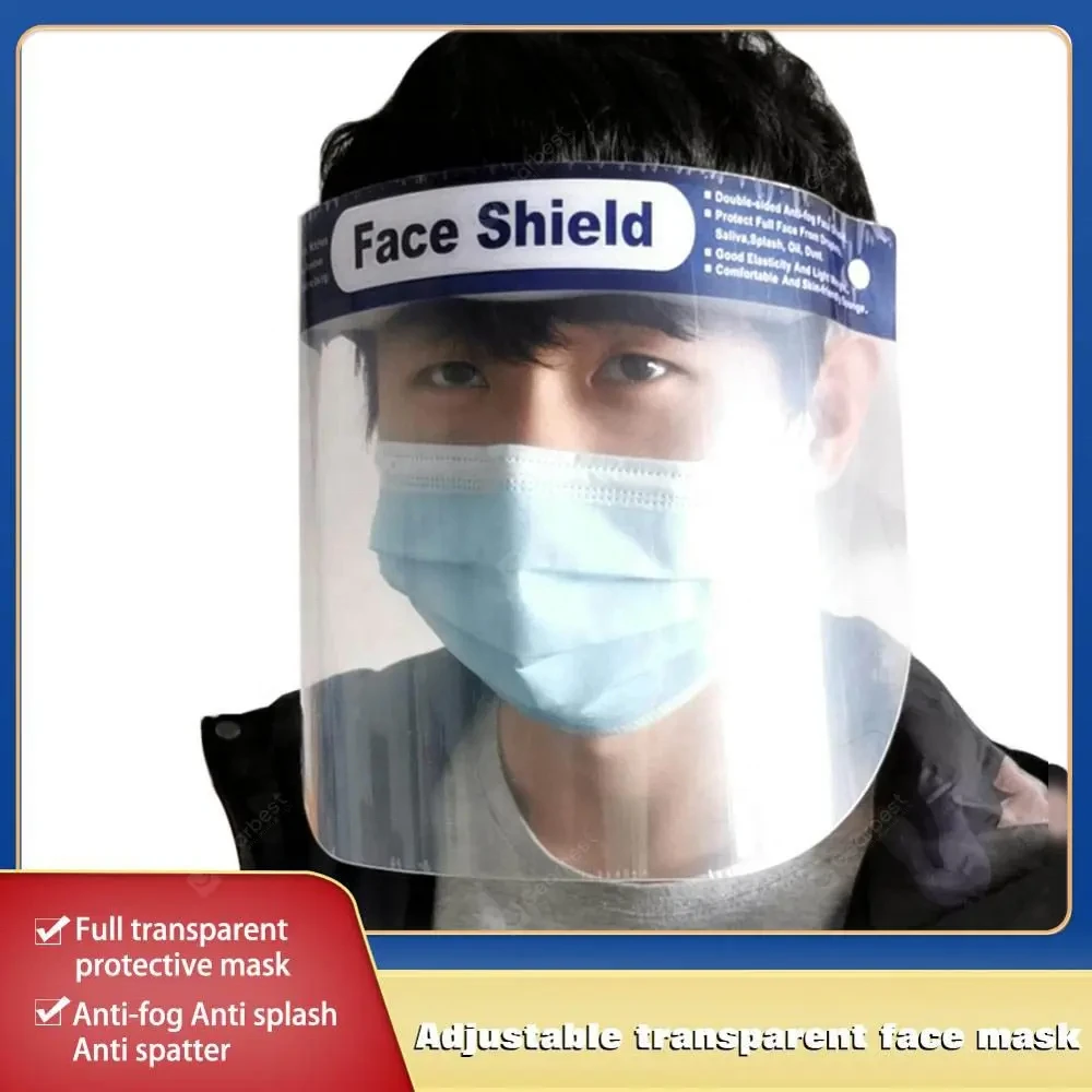 Reusable Elastic Wide Clear Sun Visor Anti Dust Splash Proof Face Shield Shipped within 48 hours Made in U.S.A