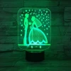 Romantic 3d Night light Acrylic Lover Novelty Wedding 3d LED table Lamp
