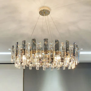 Round design crystal chandelier lighting living room lamp AC110V 220v luster cristal dining room golden chandeliers LED lamp