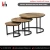 Import Round Shape Iron Base Wooden Top Set of 3 Table Longlasting Quality Wooden Iron Table from India