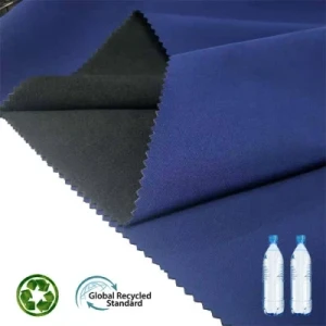 RPET Ripstop Fabric 100%Poly Water Proof 420d Diamond Check Weave Oxford with Backing PU Coated for Recycle Bag Fabric