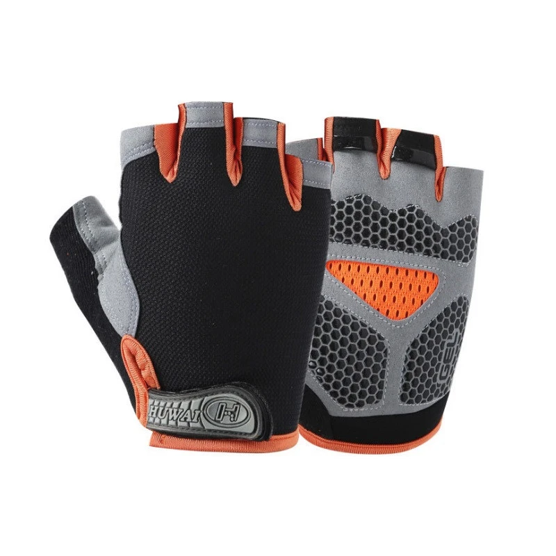 RTS New design outdoor sports sunscreen half finger fitness gloves slip breathable riding gloves for man and woman