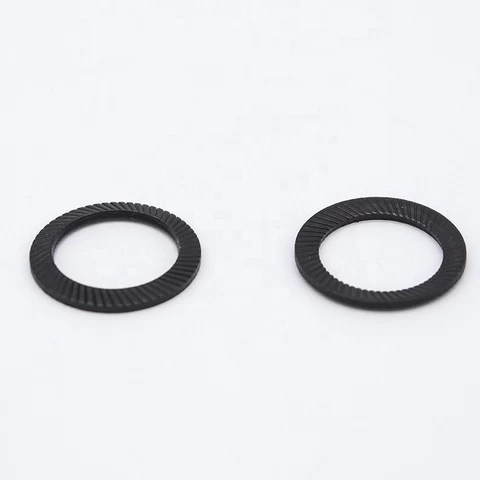 Safety Lock Washers  Ribbed Conical Washers DIN9250 Type S Serrated Knurled Self-lock Washers Black Zinc Plated