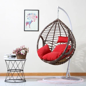 Sample free fashion casual outdoor comfortable rattan wicker swing chair