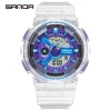 SANDA 298/892 Man Women Fashion Quartz Digital Watches Outdoor Stopwatch Calendar Week Sport Wristwatch