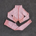 Seamless Yoga Set Women Fitness Gym Clothing Yoga Long Sleeve Shirts High Waist Running Leggings Workout Pants Sports Suits