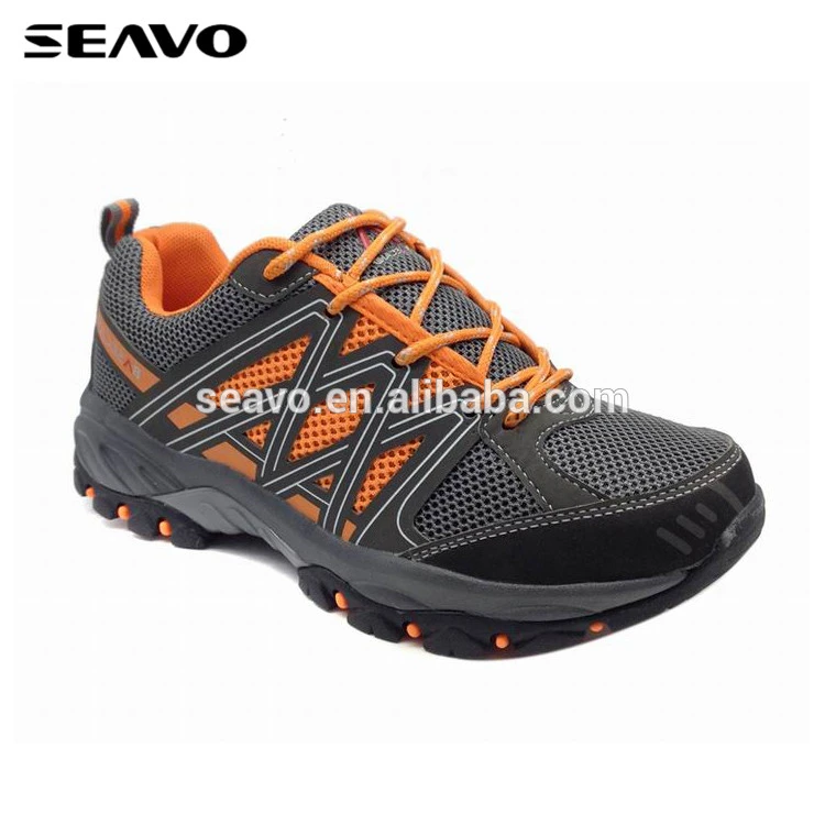 SEAVO orange durable tpr outsole men rock climbing shoes