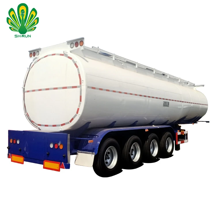 Shengrun brand factory price 4 axles 6 compartments 54000 liters carbon steel Oil tank fuel tanker truck trailers